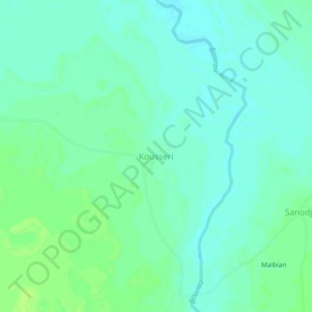 Kousseri topographic map, elevation, terrain