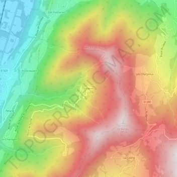 Sollières topographic map, elevation, terrain