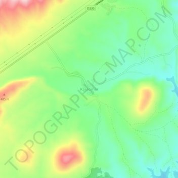 Karaömer topographic map, elevation, terrain