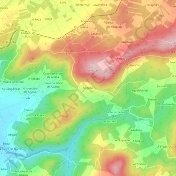 Felgosa topographic map, elevation, terrain