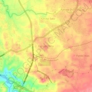 Kairagi Weru topographic map, elevation, terrain