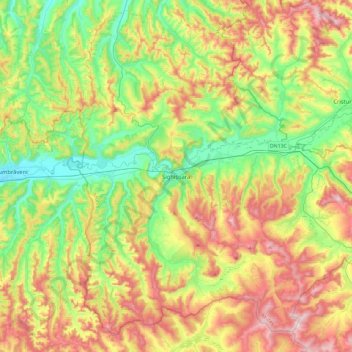 Sighișoara topographic map, elevation, terrain
