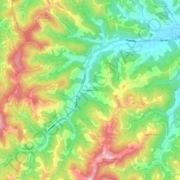 Knappenhof topographic map, elevation, terrain