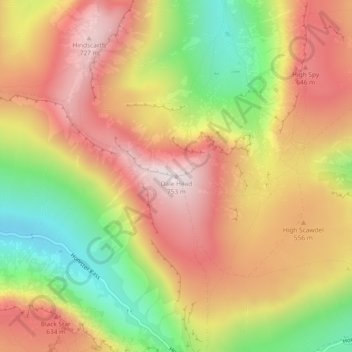 Dale Head topographic map, elevation, terrain