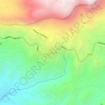 Arachova topographic map, elevation, terrain