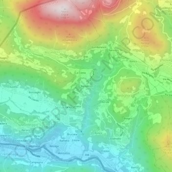 Beredino topographic map, elevation, terrain
