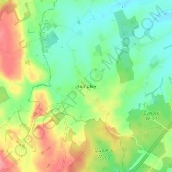 Kempley topographic map, elevation, terrain