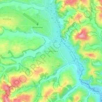 Minembwe topographic map, elevation, terrain