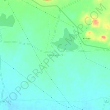 Kamalapura topographic map, elevation, terrain