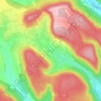 Ippingen topographic map, elevation, terrain