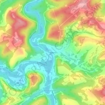 Madera topographic map, elevation, terrain