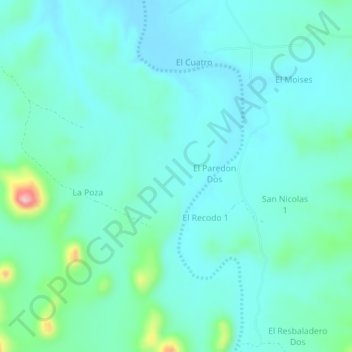 El Paredon topographic map, elevation, terrain