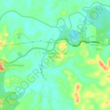 Kampung Sungai Kepong topographic map, elevation, terrain