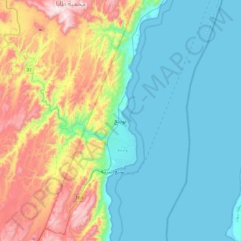 Nueiba topographic map, elevation, terrain