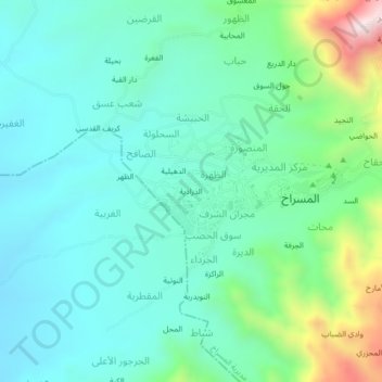Ad Daradiyah topographic map, elevation, terrain