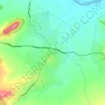 Pirangut topographic map, elevation, terrain