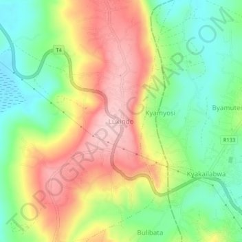 Lukindo topographic map, elevation, terrain