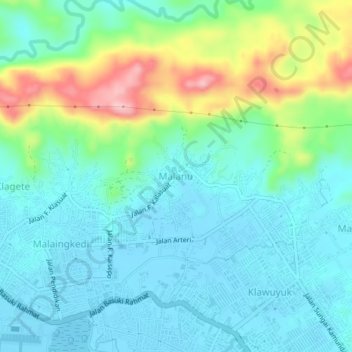 Malanu topographic map, elevation, terrain