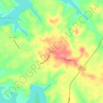 Lucas topographic map, elevation, terrain