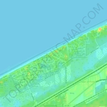 Beverly Shores topographic map, elevation, terrain