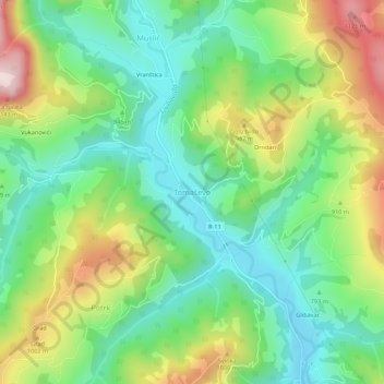 Tomaševo topographic map, elevation, terrain