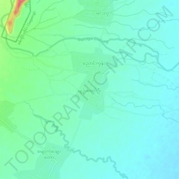 Pyin Taw U topographic map, elevation, terrain