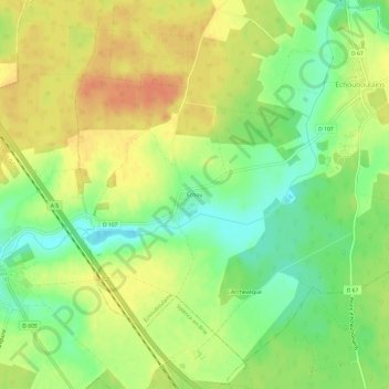 Echou topographic map, elevation, terrain