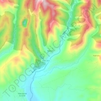 Majones topographic map, elevation, terrain