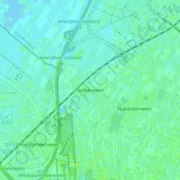 Holkerveen topographic map, elevation, terrain