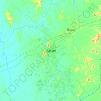 Makeni topographic map, elevation, terrain