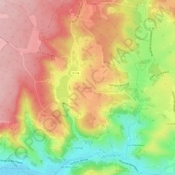 La Croix topographic map, elevation, terrain