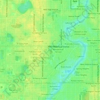 Zambito topographic map, elevation, terrain