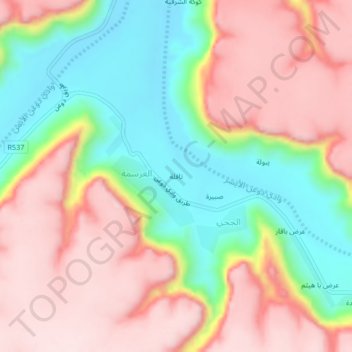 Tafilah topographic map, elevation, terrain