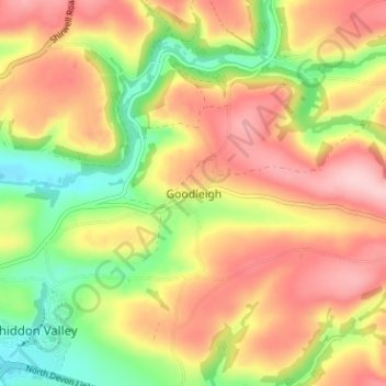 Goodleigh topographic map, elevation, terrain