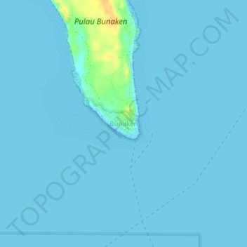 Bunaken topographic map, elevation, terrain
