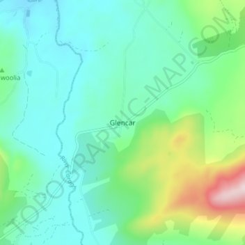 Glencar topographic map, elevation, terrain