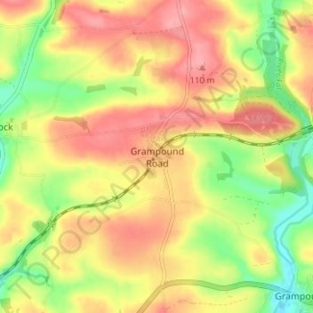 Grampound Road topographic map, elevation, terrain