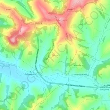 Rosceto topographic map, elevation, terrain