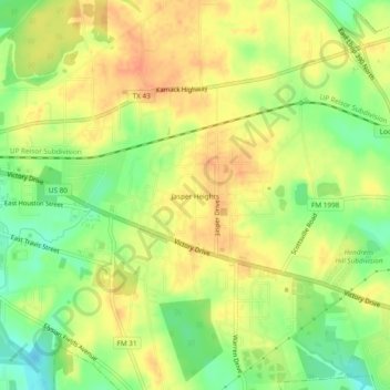 Jasper Heights topographic map, elevation, terrain