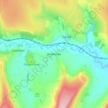 Ainthorpe topographic map, elevation, terrain