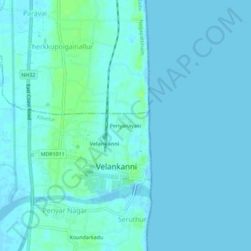 Periyanayaki topographic map, elevation, terrain