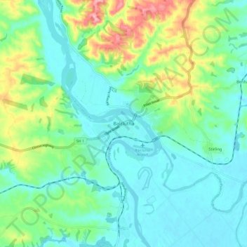 Balclutha topographic map, elevation, terrain