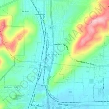 Woodland Park topographic map, elevation, terrain