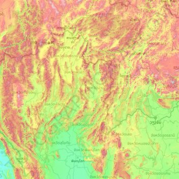Nan Province topographic map, elevation, terrain