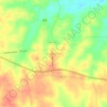 Chappell Hill topographic map, elevation, terrain