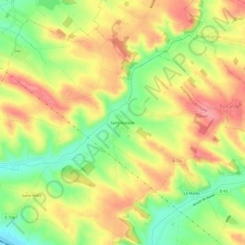 Saint-Assiscle topographic map, elevation, terrain