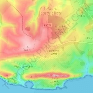 Burngate topographic map, elevation, terrain