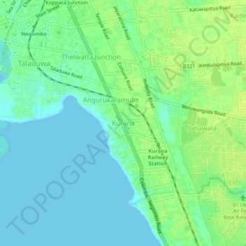 Kurana topographic map, elevation, terrain