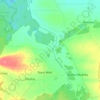 Przy Moście topographic map, elevation, terrain