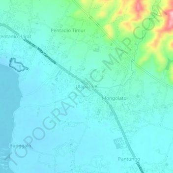 Ulapato A topographic map, elevation, terrain